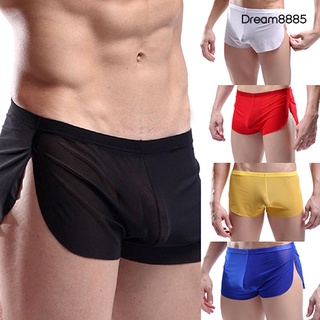 [DRBR undr] Hombres Moda Cómodo Transparente Sexy Deportes Shorts Boxer Calzoncillos Ropa Interior