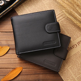 JINBAOLAI Head Layer Nubuck Leather Men Business Purse Zipper Casual Wallet