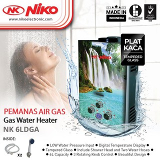 Niko 6 litros NK 6LDG A/B/C/D pantalla de vidrio LED calentador de agua