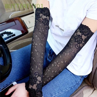 BUTTERFLY01 Sun-proof Arm Covers Sexy Armguards Lace Sleeve Women Flower Elastic Lace Summer Ladies Arm Sleeves/Multicolor (1)