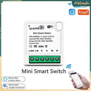 tuya mini wifi smart switch 16a 2 vías control temporizador interruptores inalámbricos tuya/smart life app trabajar con alexa google home ablush