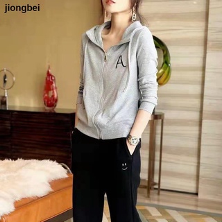 White hooded sweater women s tide ins spring and autumn thin section 2021 new Korean version loose gray cardigan jacket women