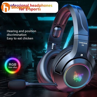Listo Nuevo K9 Negro Demon Versión Oído Auriculares Para Juegos Con Micrófono RGB Luminoso Teléfono Móvil Ordenador Reducción De Ruido mi1nisoso1