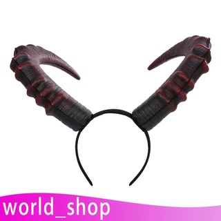[worldshop] Devil Horn Headband Ox Horn Hair Hoop Hairband for Halloween Accessories