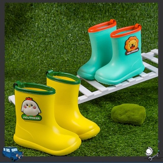 <alotoforders> 1 par de zapatos de lluvia bebé lindo Animal patrón antideslizante niños pequeños de dibujos animados botas de lluvia para actividades al aire libre