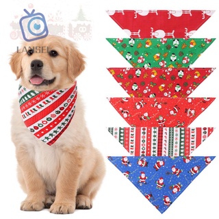 Lansel lindo pañuelos cachorros gato cuello bufanda perro bufanda triángulo bufanda mascota suministros pañuelo babero collares para mascotas perro estilo navidad