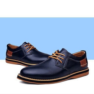 *SLT Men Genuine Leather Oxford Shoes Lace-Up Casual Shoes Male Wingtip Formal