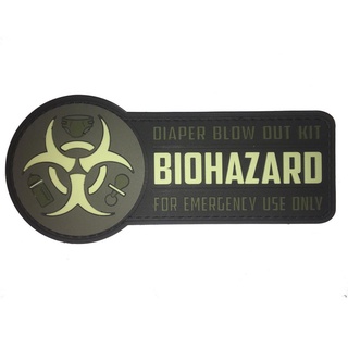 Parches de PVC Biohazard insignias emblema accesorio DIY 10*4,5 cm solo gancho sin bucle táctico