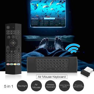 Air Mouse retroiluminación de 2.4g de 2.4g/Teclado Sem Fio Somatosensory 6-axis Controle Remoto Smart Motion sensívelng Game Para Pc/Smart Tv/Tv Box/proyector