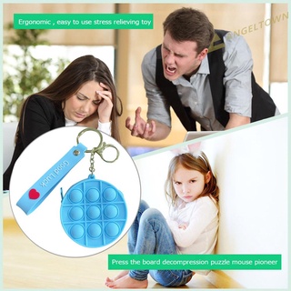 An.silicone Push Bubble monedero llavero alivio del estrés niños juguete sensorial