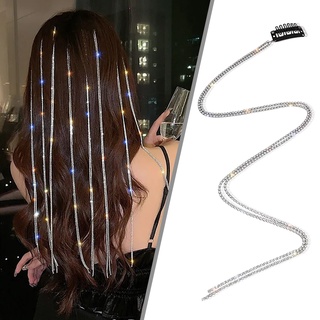 【Ready Stock】Flashing Diamond Chain Hairpin Headdress Tassel Hairpin Hair Accessories