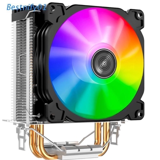 Mejor CR1200 2 tubo de calor torre CPU enfriador RGB 3Pin ventiladores de enfriamiento disipador de calor 9 cm color suave ventilador de luz PU enfriador Streamer radiador (1)