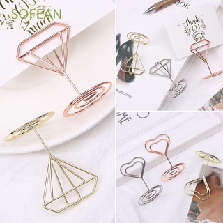 SOFEAN 1/5PCS Metallic Place Card Mini Table Numbers Holder Clamps Stand Paper Clamp Fashion Heart Shape Rose Gold Desktop Decoration Wedding Supplies Photos Clips/Multicolor