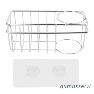 gumu - organizador de esponja (acero inoxidable, 3 en 1, 304, soporte de pared, con gancho adhesivo, soporte para cepillos) (1)
