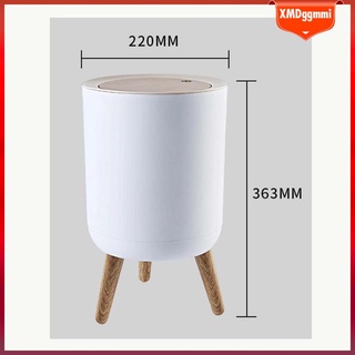 [ggmmi] moderno cubo de basura redondo cubierta de prensa de imitación grano de madera alto pie cesta de residuos de gran diámetro baño inodoro casa basura