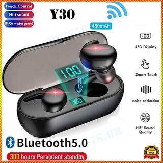 Y30 Tws Bluetooth Wireless 5.0 Auriculares con cancelación de ruido / Sonido estéreo 3d / In-Ear para Android / Ios makeuprrr