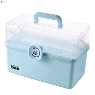 3/2 capa portátil botiquín de primeros auxilios caja de almacenamiento de plástico multifuncional familia Kit de emergencia caja con mango (5)
