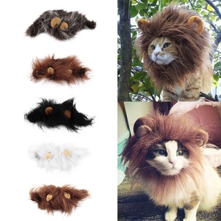 Rey mascota disfraz de león melena peluca para gato Halloween fiesta de navidad vestido con oreja