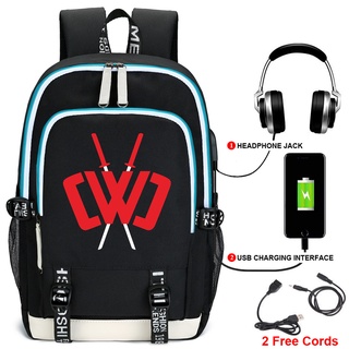 High quanlity Chad Wild Clay backpack high school students bag USB charge Canvas bag with free cords