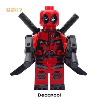 Super Heroes Deadpool Minifigures Wade Wilson Cable Domino modelo Bricks muñecas juguetes (3)