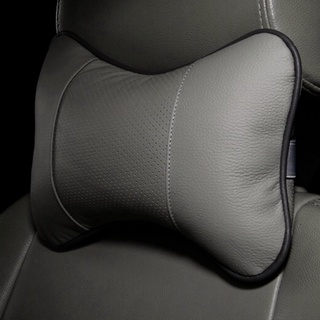 universal sólido forma de hueso reposacabezas almohada transpirable de cuero de la pu de tela de coche cabeza de cuello cojín auto accesorios interiores (1)