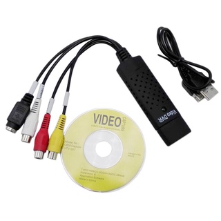 Negro USB 2.0 captura de vídeo convertidor de tarjeta de PC adaptador de TV Audio DVD DVR VHS