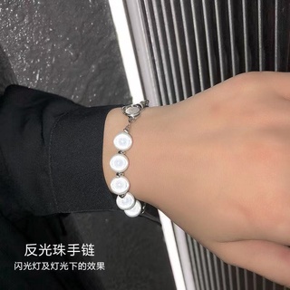 Collar asimétrico simple de cadena de perlas diseño coreano