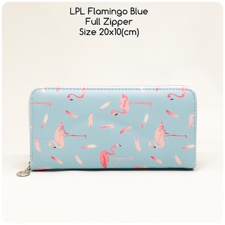 Mujer cartera larga cremallera completa lopolo flamingo azul original cartera importación linda cartera
