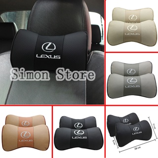 2pcs emblema de coche insignia de cuero reposacabezas para Lexus IS250 IS200 ES250 GS300 Auto asiento almohada Interior Protector de cuello decoración