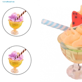 tiredhead decorativo helado taza de juego miniatura de alimentos helado encantador para 1/12 casa de muñecas