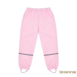 MICDROP-Kids pantalones a prueba de lluvia, cintura elástica alta pantalones largos de tobillo