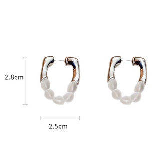 WINSTON Señora Pendientes redondos Francés Clavos para los oídos Pendientes de anillo Cristal Plata Regalo Oro Chic Simple Coreano/Multicolor (2)