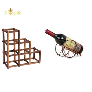 plegable carbón de color 6 rejilla de madera titular de vino de moda estante de vino y estantes de vino práctico titular de botellas de vino