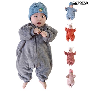 gotofar manga larga apertura frontal espesar bebé mono bebé mameluco traje traje