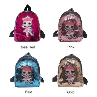 moda colorida lentejuelas mujeres casual mochila de dibujos animados lindo chica hombro bolsa escolar