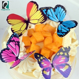 Hada 50pcs mariposas comestibles arco iris DIY Cupcake hadas tartas decoración springtome mariposa regalo de navidad