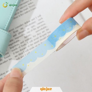 Qinjue nueva cinta adhesiva Washi papel de recortes de oficina cinta adhesiva DIY pegatinas decorativas cintas 1,5 cm x 3 m nubes de corazón