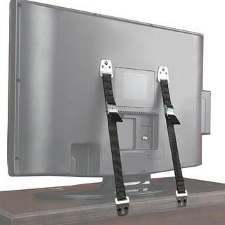 prevención antiinvertido fijo con cinturones de seguridad de tv negro mueble gabinete