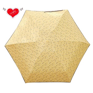 Paraguas de viaje portátil ligero compacto Parasol paraguas UV paraguas con patrón Floral amarillo