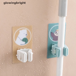 [glowingbright] Ganchos multiusos adhesivos montados en la pared organizador de fregona titular RackBrush