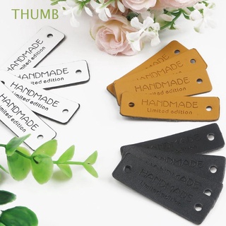 THUMB Limited Edition Labels Tags Garment Decoration Leather Tags PU Logo Ornaments 12/24 pcs for Bag Luggage Hand Work Sewing Accessories/Multicolor