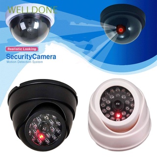 welldone creative dummy cámara advertencia cctv falso monitor domo vigilancia simulación seguridad intermitente luz led (1)