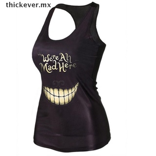 【well】 New Women Summer T-shirt Gothic Punk Racerback Tank top Vest 3D Print Camisole MX