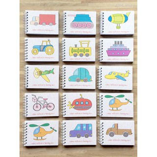 Mini transporte colorear 16 libros para colorear libros para colorear para niños recuerdos de cumpleaños (PeekMyBook)