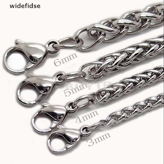 [widefidse] 3/4/5/6 mm para hombre de plata de acero inoxidable de trigo trenzado collar de cadena recomendada