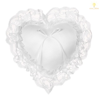 (Cosh) Anillo De boda De encaje blanco De satén De 7x7 pulgadas con corazón De oso Para decoración De boda