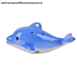 [knownaurora] mini dolphin 6hole profesional ocarina ceramicflute instrumento regalo coleccionable nuevo stock (3)