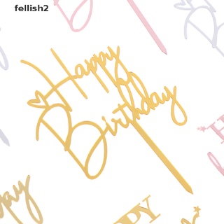 [Fellish2] PCS Glitter Paper Happy Birthday Cake Topper Cupcake Dessert Decor Supplies Mf