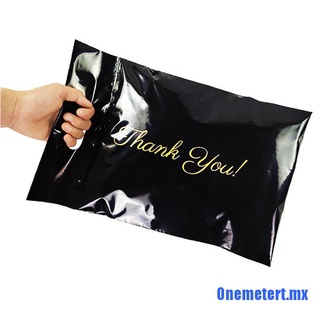 Onemetert.mx 10PCS 9.8*14.5 en negro agradecimiento Mailer adhesivo sobres bolsa de mensajería
