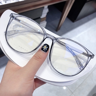 Las mujeres Anti-azul coreano de la moda transparente redondo Anti-radiación gafas/tendencia transparente jalea de Color caramelo óptico marco de resina Retro espectáculo accesorios sin bolsa (1)